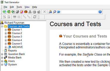 courses and tests